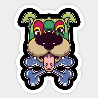 dog alien cartoon Sticker